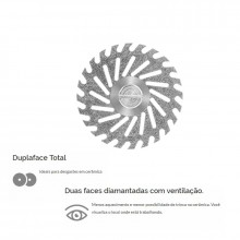 Disco Diamantado Duplaface Total 19x0,15mm  Espiral Serrilhado D11F19 - American Burrs